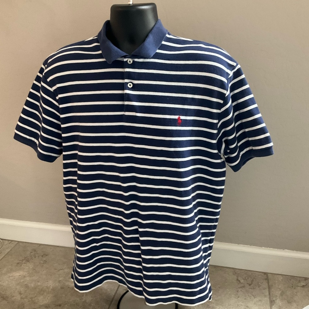Ralph Lauren Classic Blue and White Polo Shirt